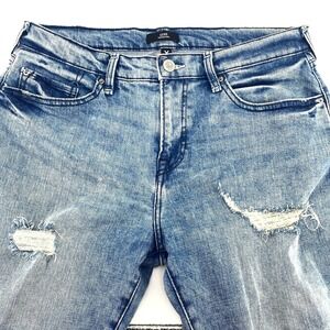 True Religion Geno Relaxed Slim Jeans Mens 33x33 Distressed Med Wash Blue Denim